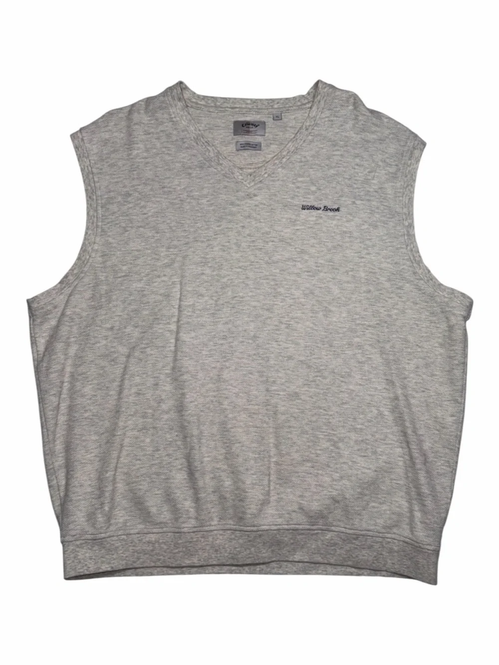 Callaway Golf Waffle Knit Sweater Vest Willow Brook V-Neck Mens XL Gray